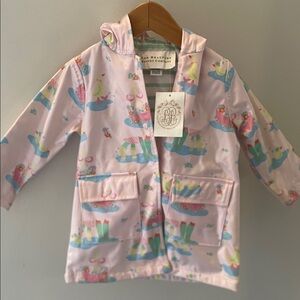Pink Kids Raincoat with Fun Prints Ducks TBBC NWT size 18-24 maths